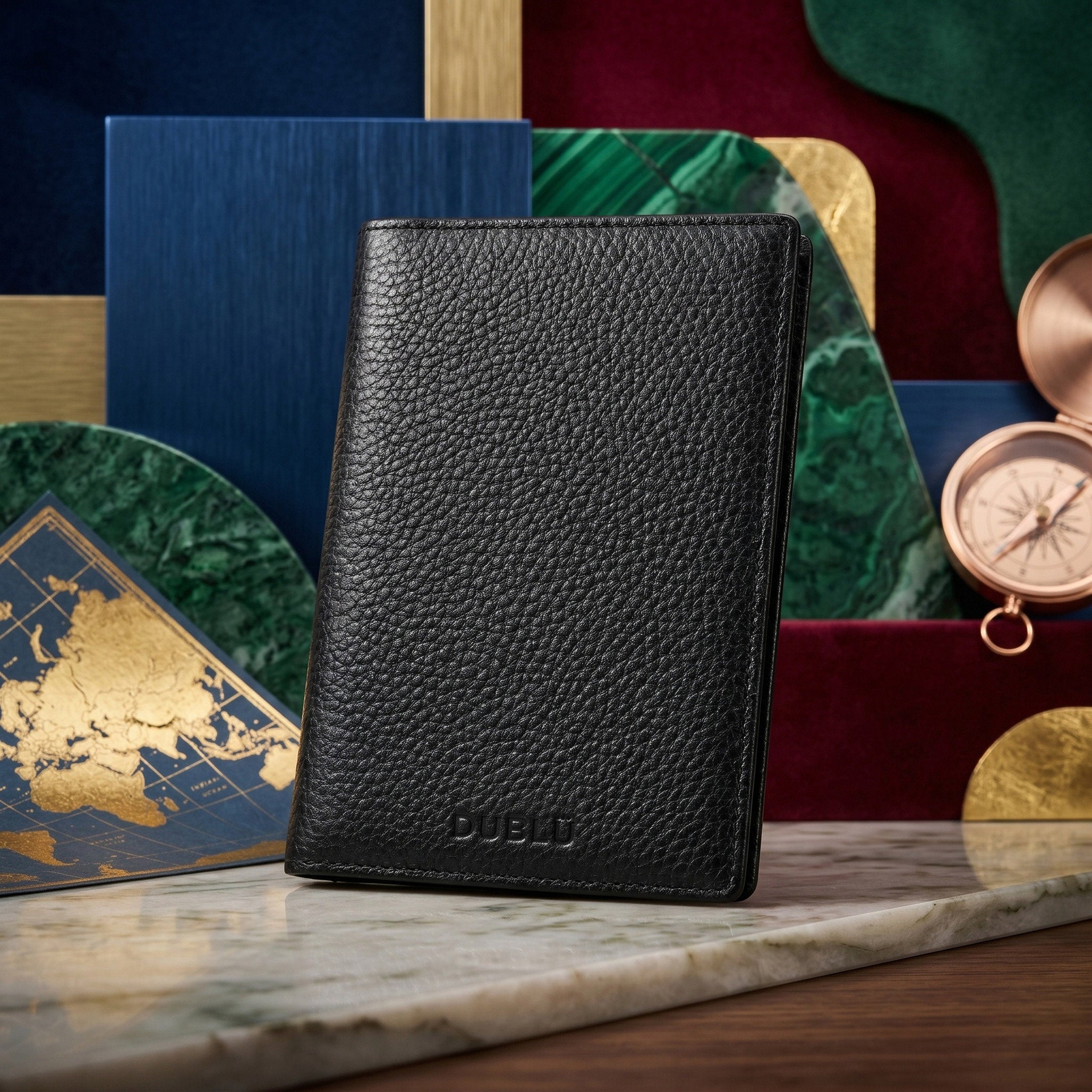 DUBLÜ Passport Vault — Genuine Leather RFID Passport Holder